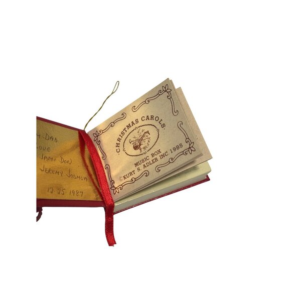 Miniature Book "Christmas Carols" Music Box Kurt S. Adler TESTED 1985 - Picture 7 of 7